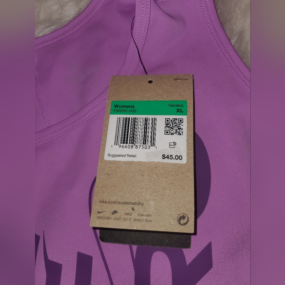Nike Pro Dri-Fit Purple Crop Top XL - Picture 9 of 13